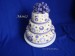 Svatební dort fialová kolečka a mašle