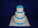 Svatební 3.p. dort v tyrkys barvě